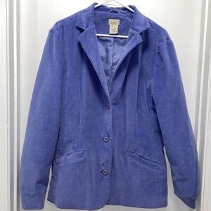 L.L. Bean Blazer Overcoat Corduroy Button Front Long Sleeve Ribbed Lined Jacket